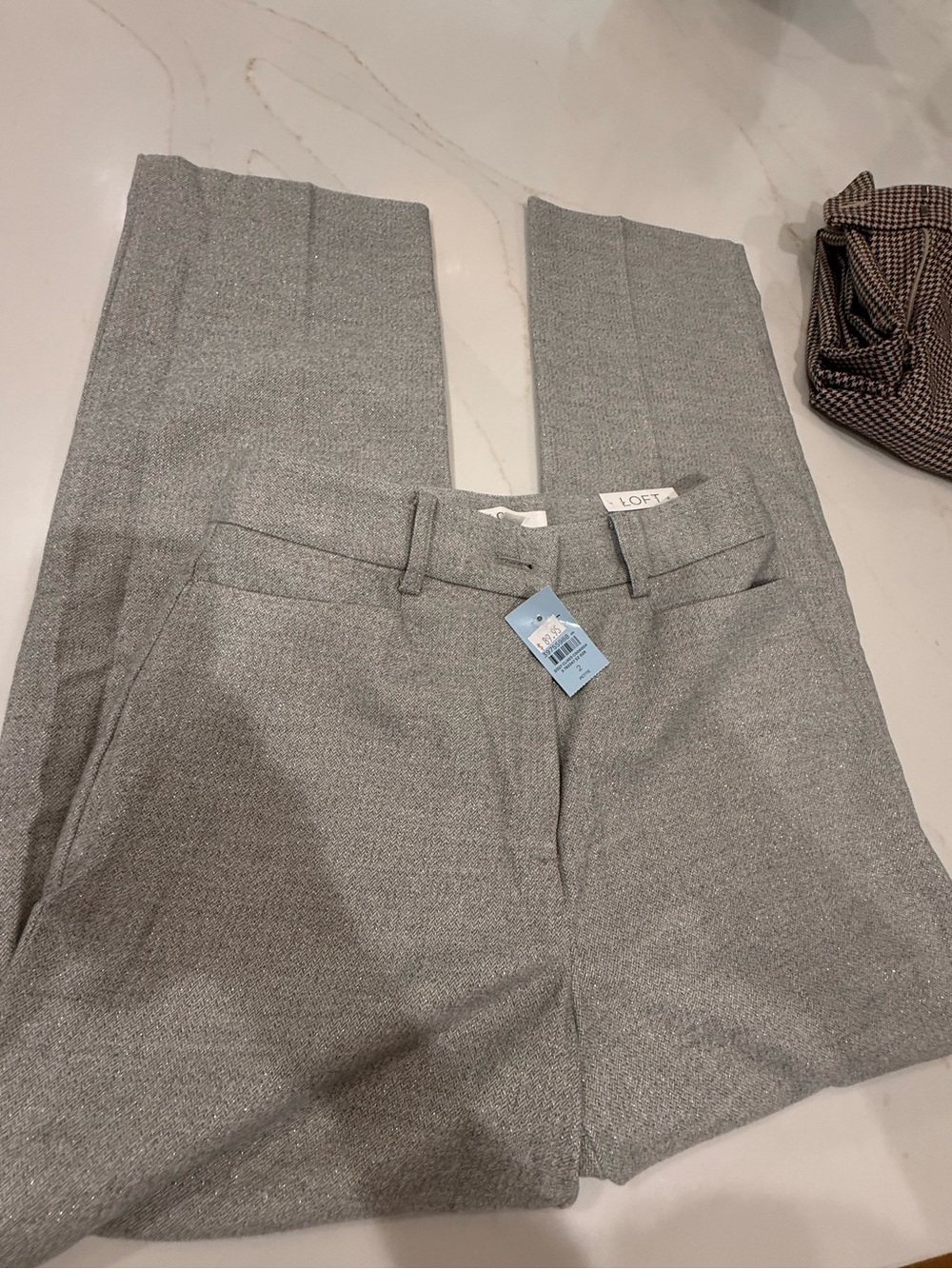 Loft The parker straight leg pants , gray with sparkles , NWT 2P
